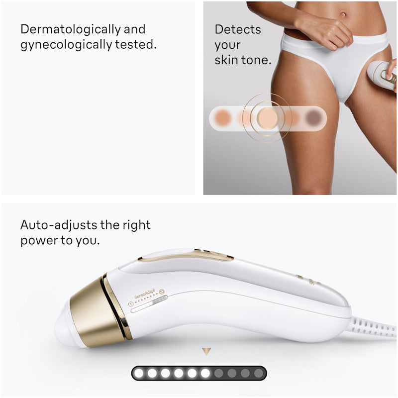 Braun Smart IPL Silk·Expert Pro 5: At Home Alternative to Laser Hair Removal with 4 Caps Facial Hair Trimmer and Vanity Case IPL5442