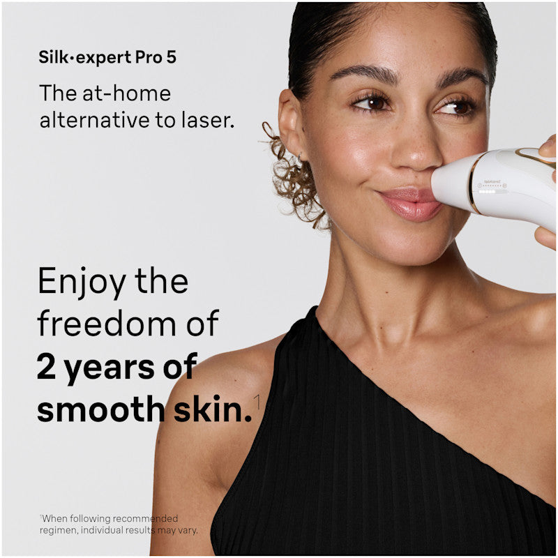 Braun Silk·expert Pro 5 IPL: Alternative to Laser Hair Removal with 4 Caps and Vanity Case PL5347