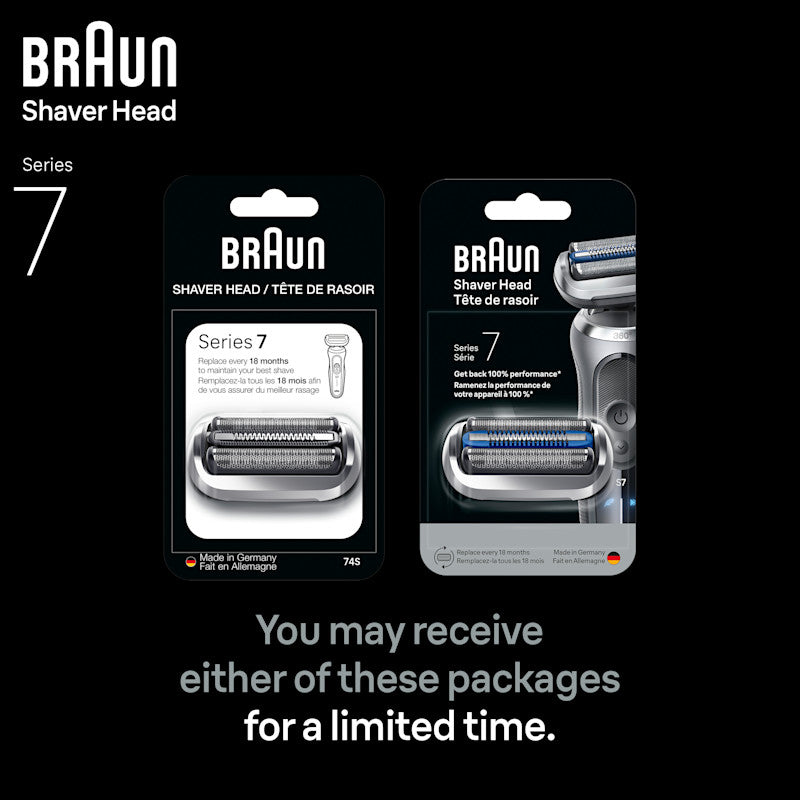 Braun Electric Shaver Head Replacement Part 74s Silver Compatible with Series 7 Electric Razors for Men