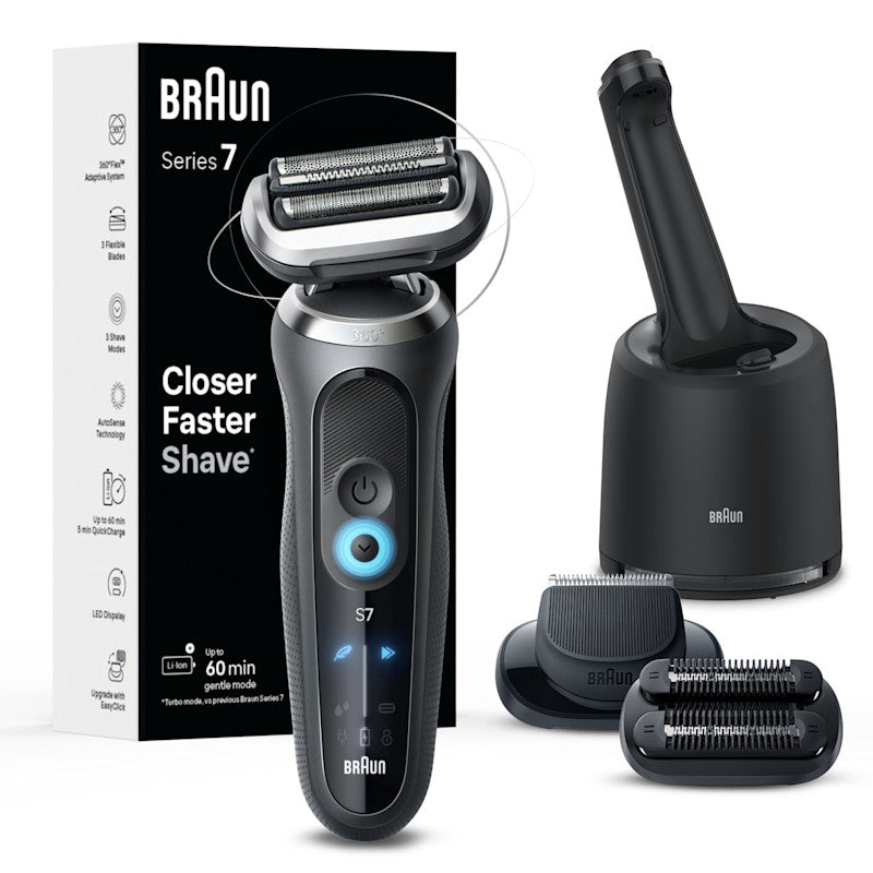 Series 7 Electric Shaver with SmartCare Center Stubbler Trimmer 7185cc