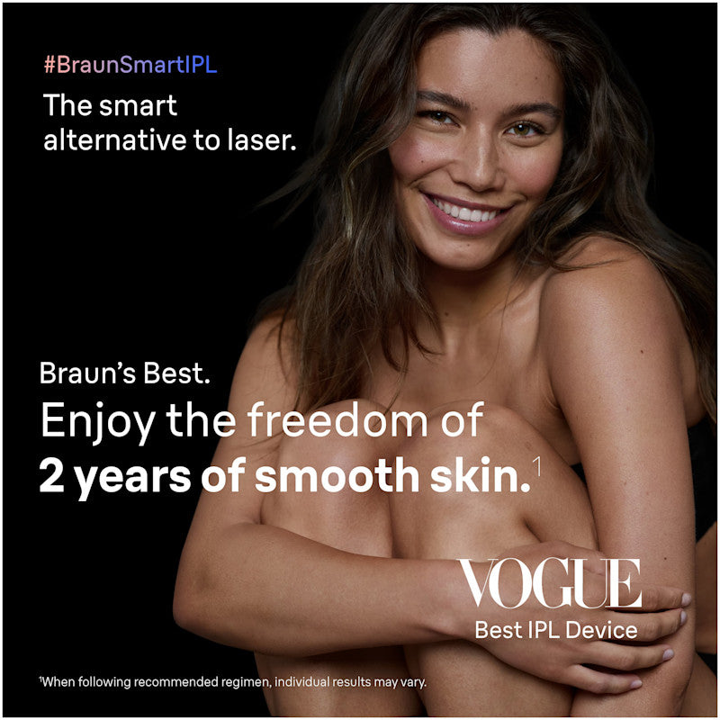 Braun Smart IPL Skin i·Expert Pro 7: At Home Alternative to Laser Hair Removal with 4 Caps Facial Hair Trimmer and Leather Pouch IPL7219