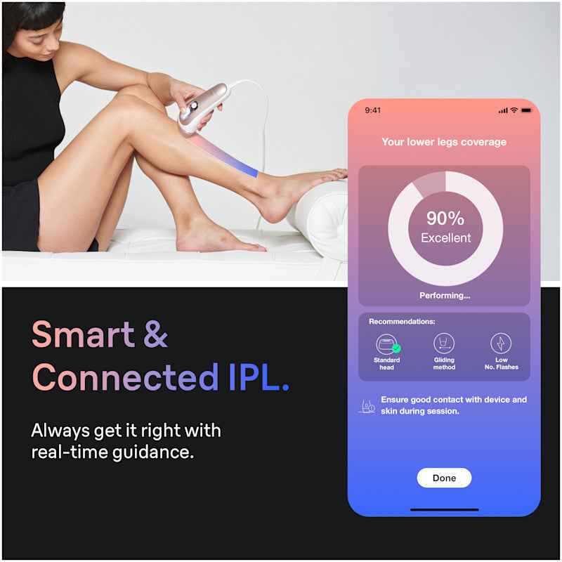 Braun Smart IPL Skin i·Expert Pro 7: At Home Alternative to Laser Hair Removal with 4 Caps Facial Hair Trimmer and Leather Pouch IPL7219